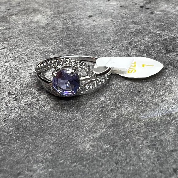 Ring Bomb Party Ring, size 7, blue stone .925 sterling silver band - Picture 5 of 6